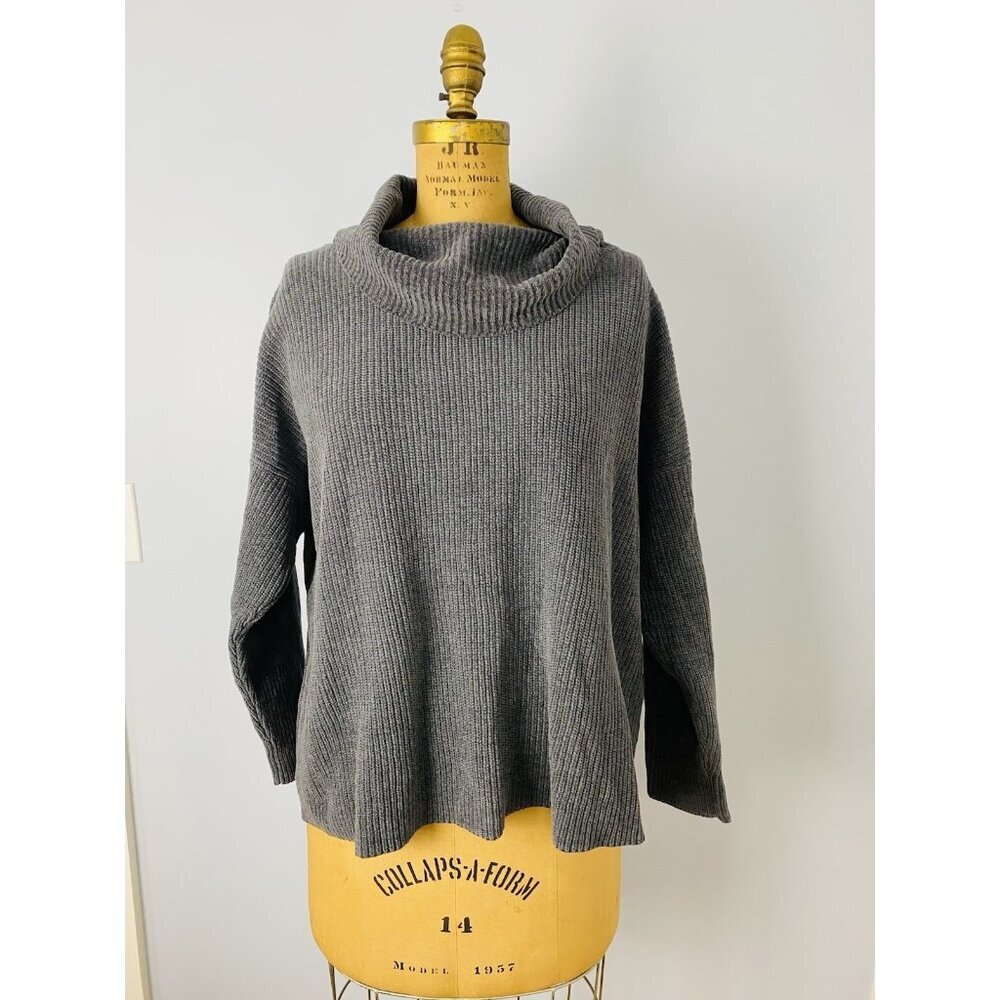 NWT Eileen Fisher Metor Organic Cotton Chenille Turtle Neck Top Size L MSRP$268